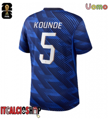 Francia Jules Kounde #5 Prima Maglia Mondiali 2026 Manica Corta Francia Jules Kounde #5 Prima Maglia Mondiali 2026 Manica Corta